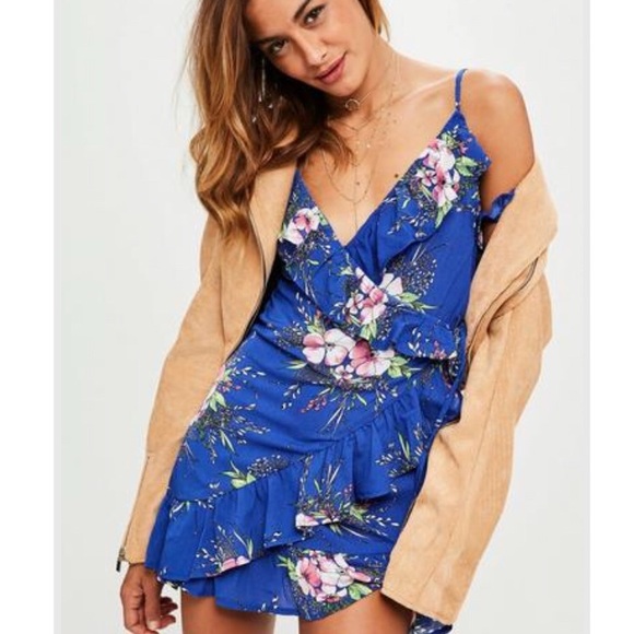 missguided floral wrap dress